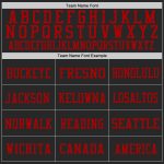 Custom Personalized Football Jersey - Authentic Black Gray-Red Mesh with Team Name and Number Personalized Black Gray-Red