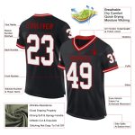 Personalized Black Gray Red Throwback Football Jersey - Custom Sports Apparel Personalized Black Gray-Red Mesh Throwback