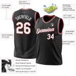 Personalized Throwback Basketball Jersey Black Gray Red for Men and Women Personalized Black Gray-Red Throwback Basketball