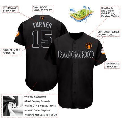 Custom Name and Number Black Gray Softball Jersey - Personalized Team Apparel Personalized Black Gray Softball Jersey Team