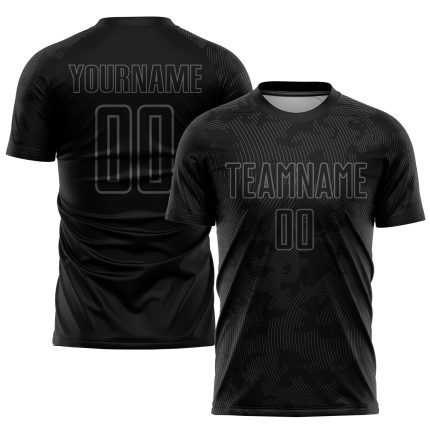 Custom Black Gray Soccer Jersey - Personalized Sublimation Uniform Personalized Black Gray Sublimation Soccer Uniform Jersey