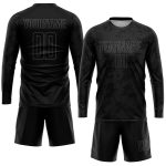 Custom Name & Number Black Gray Soccer Jersey Uniform - Personalized Sublimation Team Gear Personalized Black Gray Sublimation