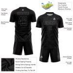 Custom Name & Number Black Gray Soccer Jersey Uniform - Personalized Sublimation Team Gear Personalized Black Gray Sublimation