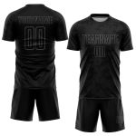 Custom Black Gray Soccer Jersey - Personalized Sublimation Uniform Personalized Black Gray Sublimation Soccer Uniform Jersey