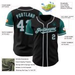 Personalized Black Gray Teal Two Tone Baseball Jersey for Custom Style and Comfort Personalized Black Gray-Teal Two Tone