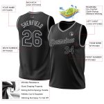 Personalized Black Gray Basketball Jersey - Throwback Style Jersey 2 Personalized Black Gray Throwback Basketball Jersey