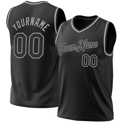 Personalized Black Gray Basketball Jersey - Throwback Style Jersey 2 Personalized Black Gray Throwback Basketball Jersey