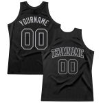 Personalized Basketball Jersey in Black and Gray - Retro Throwback Design Personalized Black Gray Throwback Basketball Jersey