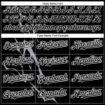 Custom Name Number Baseball Jersey - Personalized 3D Lightning Design in Black Gray White Personalized Black Gray-White 3D