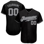 Custom Black and Gray White Baseball Jersey for Men and Women Personalized Black Gray-White Baseball Jersey 3