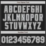 Personalized Baseball Jersey in Black Gray-White - Custom Team Gear, Size 5 Personalized Black Gray-White Baseball Jersey