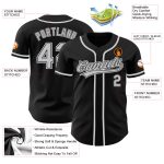 Personalized Baseball Jersey in Black Gray-White - Custom Team Gear, Size 5 Personalized Black Gray-White Baseball Jersey
