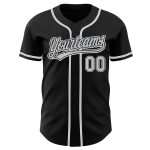 Personalized Baseball Jersey in Black Gray-White - Custom Team Gear, Size 5 Personalized Black Gray-White Baseball Jersey