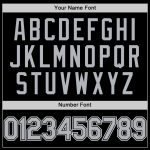 Custom Name Number Varsity Letterman Hoodie Jacket Personalized Bomber Black Gray White Full-Snap Design Personalized Black