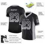 Customized Black Gray White Mesh Fashion Football Jersey Personalized Black Gray-White Mesh Drift Fashion Football Jersey