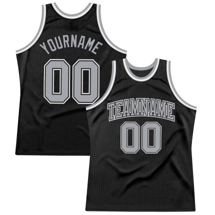 Custom Black Gray White Throwback Basketball Jersey Personalized for Fans Personalized Black Gray-White Throwback Basketball