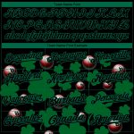 Custom Name and Number St. Patricks Day Baseball Jersey with 3D Black Green Clovers and Billiard Balls Design Personalized