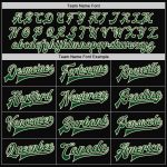Personalized Bomber Varsity Letterman Jacket Black Green-Cream Full-Snap Personalized Black Green-Cream Bomber Full-Snap