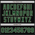 Personalized Two Tone Bomber Jacket Black Green Cream Full-Snap Varsity Letterman Personalized Black Green-Cream Bomber Full-Snap