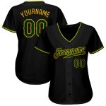 Personalized Black Green Gold Baseball Jersey for Men and Women Personalized Black Green-Gold Baseball Jersey