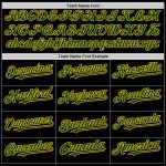 Custom Name and Number Varsity Letterman Hoodie Jacket Black Green-Gold Bomber Style Full-Snap Personalized Black Green-Gold