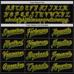 Personalized Bomber Jacket Black Green Gold Full Snap Varsity Letterman Personalized Black Green-Gold Bomber Full-Snap Varsity