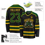 Personalized Black Green Gold Hockey Jersey for Men and Women - Custom Team Apparel Personalized Black Green-Gold Hockey