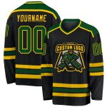 Custom Black Green Gold Hockey Jersey - Personalized Team Apparel Personalized Black Green-Gold Hockey Jersey
