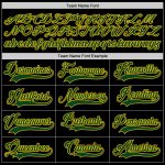 Custom Black Green Gold Hockey Jersey with Personalized Name and Number Personalized Black Green-Gold Hockey Jersey Team