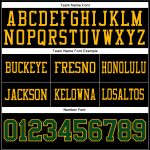 Personalized Black Green Gold Football Jersey - Custom Mesh Sports Apparel Personalized Black Green-Gold Mesh Football Jersey