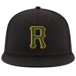 Custom Name Number Black Green Gold Snapback Hat Adjustable Stitched Team Personalized Personalized Black Green-Gold Stitched