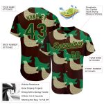 Personalized 3D Bird Baseball Jersey - Black Green and Old Gold Design Personalized Black Green-Old Gold 3D Bird Baseball