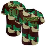 Personalized 3D Bird Baseball Jersey - Black Green and Old Gold Design Personalized Black Green-Old Gold 3D Bird Baseball