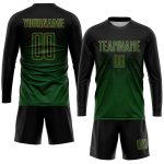 Personalized Black and Gold Sublimation Soccer Jersey - Custom Green Uniform Personalized Black Green-Old Gold Sublimation