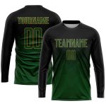 Personalized Black and Gold Sublimation Soccer Jersey - Custom Green Uniform Personalized Black Green-Old Gold Sublimation