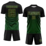 Personalized Black and Gold Sublimation Soccer Jersey - Custom Green Uniform Personalized Black Green-Old Gold Sublimation