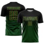 Custom Soccer Uniform Jersey with Personalized Name & Number - Black Green Gold Sublimation Team Apparel Personalized Black