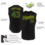 Custom Name & Number Authentic Baseball Jersey - Personalized Black Green-Yellow Sleeveless Team Apparel Personalized Black