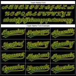 Custom Personalized Golf Polo Shirt - Black Green-Yellow Performance with Team Name & Number Personalized Black Green-Yellow