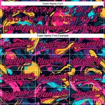 Personalized 3D Abstract Baseball Jersey in Black and Hot Pink Personalized Black Hot Pink 3D Abstract Painting Baseball