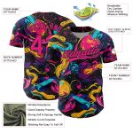 Personalized 3D Abstract Baseball Jersey in Black and Hot Pink Personalized Black Hot Pink 3D Abstract Painting Baseball