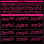 Personalized Breast Cancer Awareness Baseball Jersey for Women - Black and Hot Pink 3D Ribbon Support Gear Personalized Black