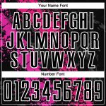 Custom Name and Number Soccer Jersey, Black and Pink Dripping Splatter Art, Personalized Sublimation Uniform Personalized