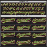 Custom Name and Number Personalized Baseball Jersey - Black with Hot Pink and Neon Green Personalized Black Hot Pink-Neon