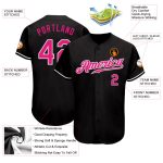 Personalized Black and Hot Pink White Baseball Jersey for Custom Sports Apparel Personalized Black Hot Pink-White Baseball