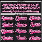 Personalized Black Hot Pink White Hockey Jersey - Custom Team Jersey for Players Personalized Black Hot Pink-White Hockey