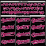 Custom Name Number Unisex Softball Jersey Black Hot Pink White Two-Button Personalized Team Wear Personalized Black Hot Pink-White