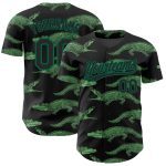 Personalized 3D Crocodile Baseball Jersey Black Kelly Green for Men Personalized Black Kelly Green 3D Crocodile Baseball