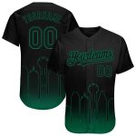Custom 3D Dallas City Edition Black Kelly Green Baseball Jersey with Personalized Name and Number - Authentic Fashion Team Gear