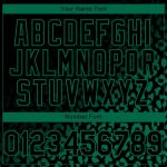 Personalized 3D Leopard Print Fade Baseball Jersey in Black and Kelly Green - Fashionable Design Personalized Black Kelly